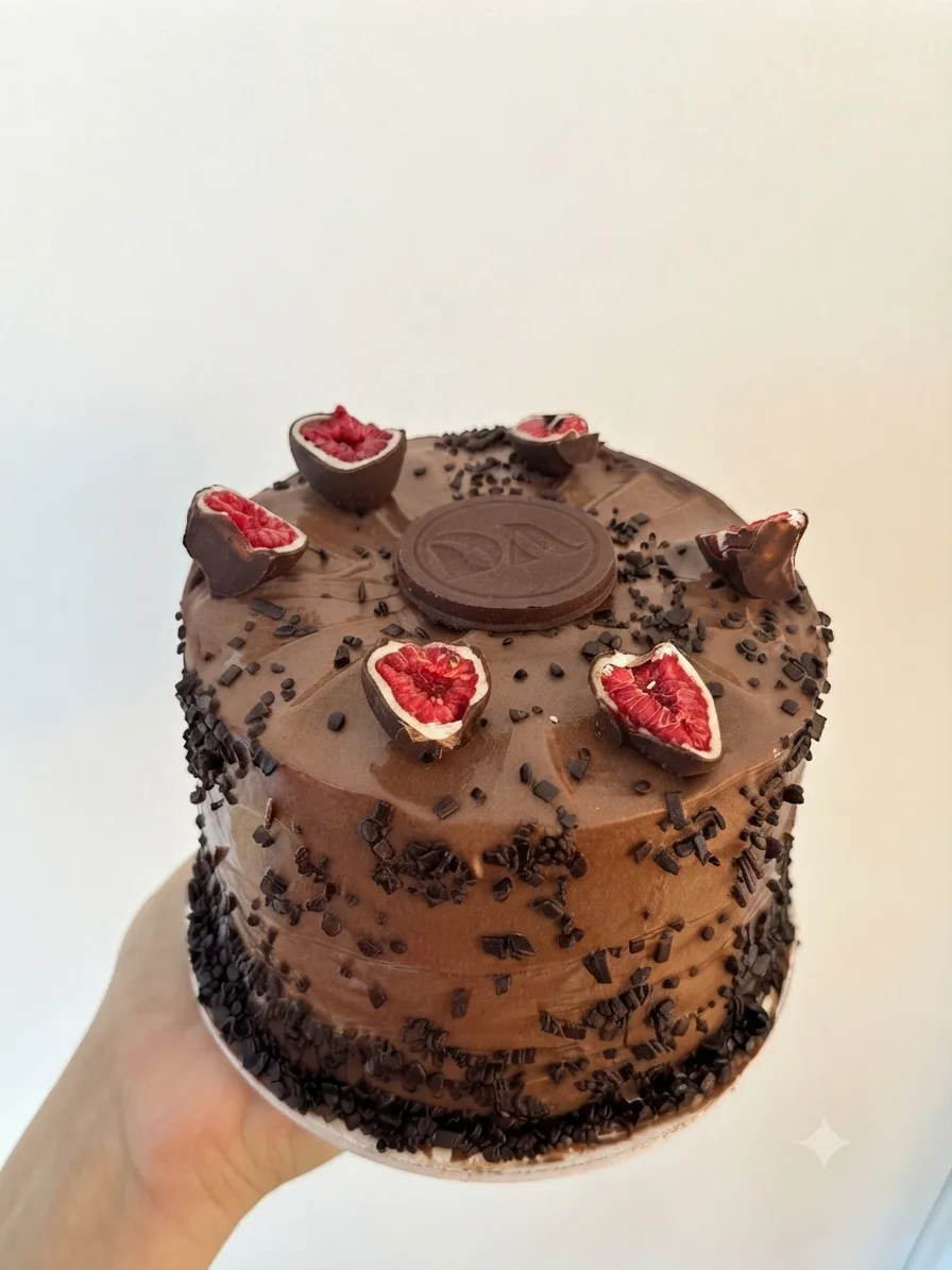 Brigadeiro with four-milk cream and raspberry jam